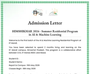 Admission Letter