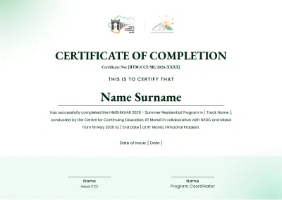 Completion certificate